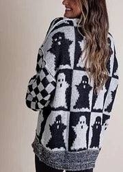 WW | Halloween Checkered Knit Sweater