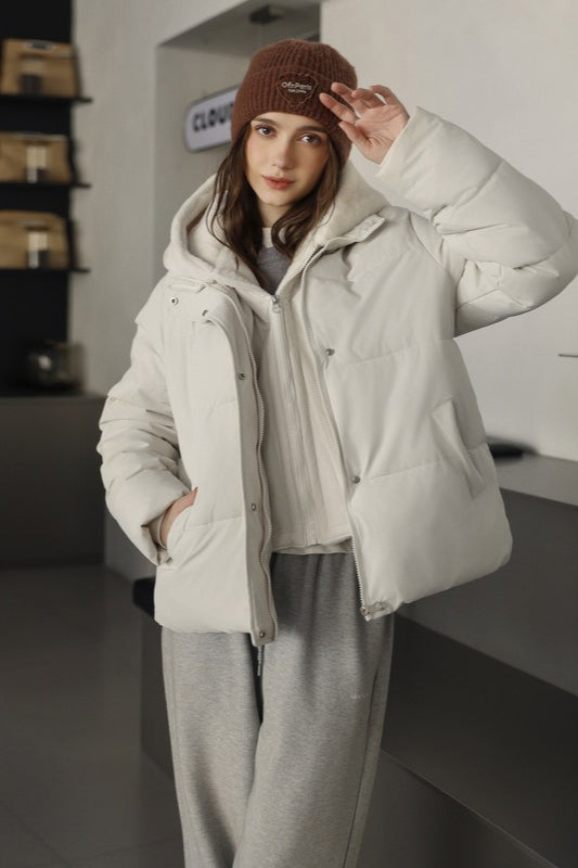 WW | Faux Fur Cropped Puffer Jacket