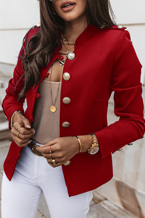 WW | Double Weave Blazer with Gold Buttons