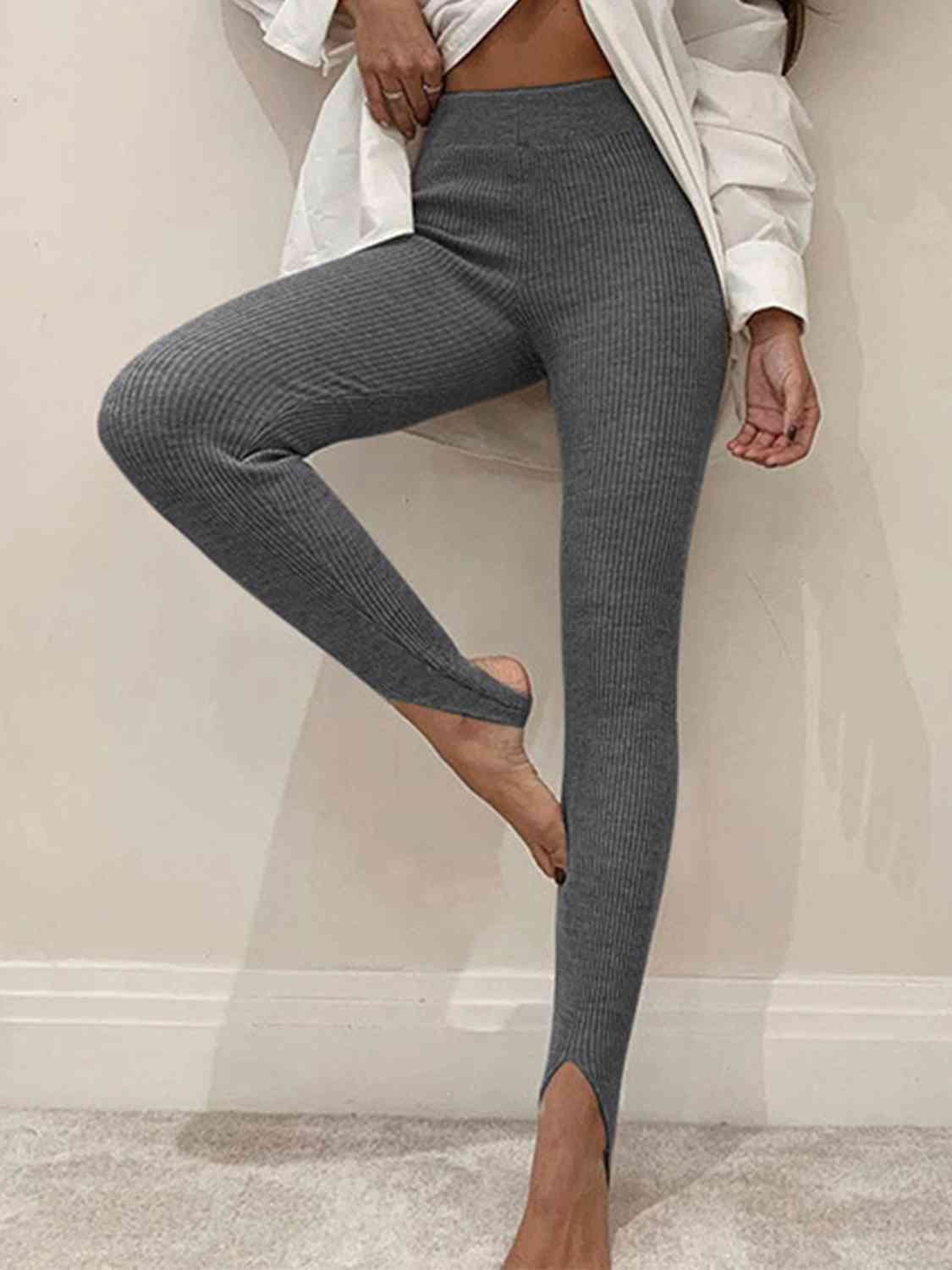WW | Geripptes Mittel Taillen Leggings