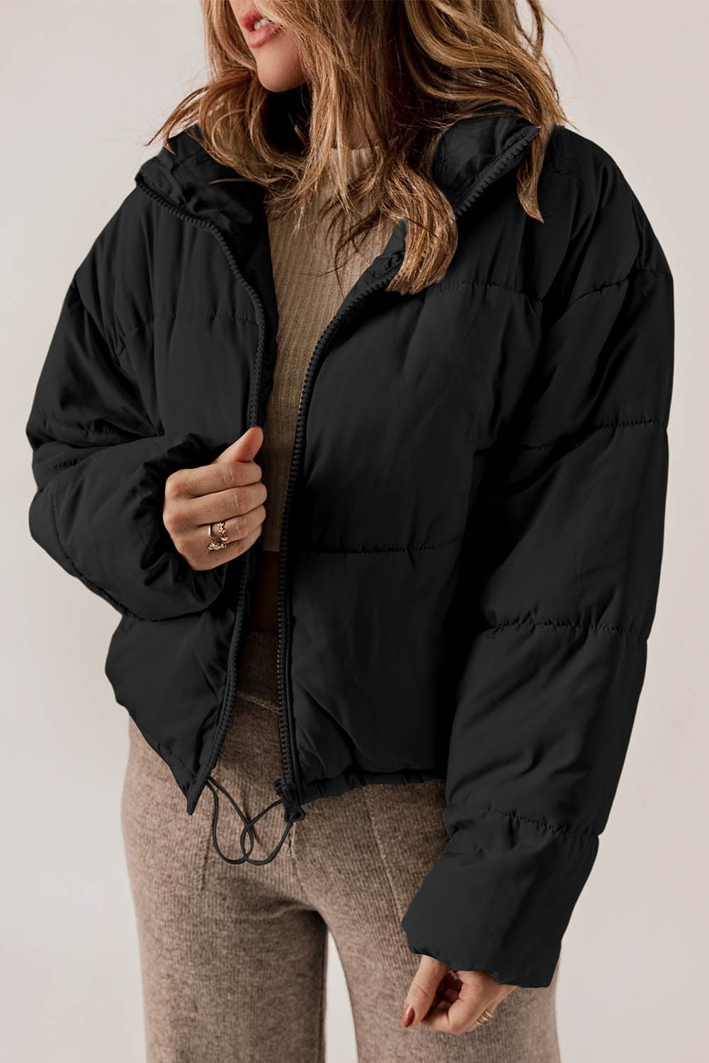 WW | Puffer Jacket - Lightweight Warmth - Drawstring Hem - Casual Winter Style