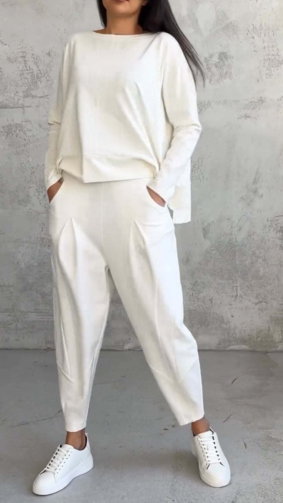WW | Hosenanzug Mit Langen Ärmeln Für Frauen, Unregelmäßiges Design