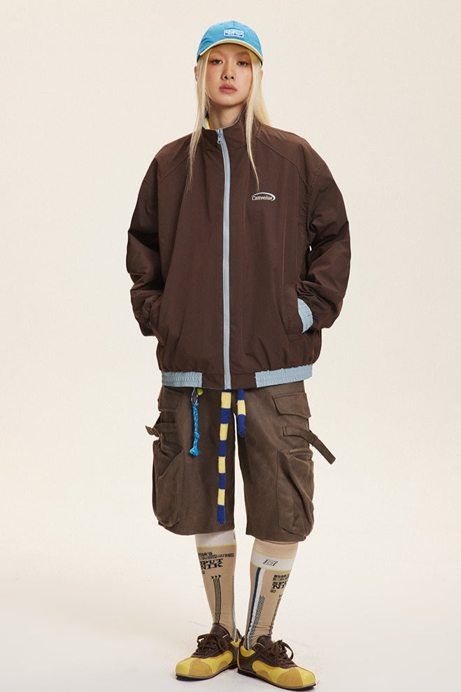 WW | Stand-Up Collar Color Combination Jacket