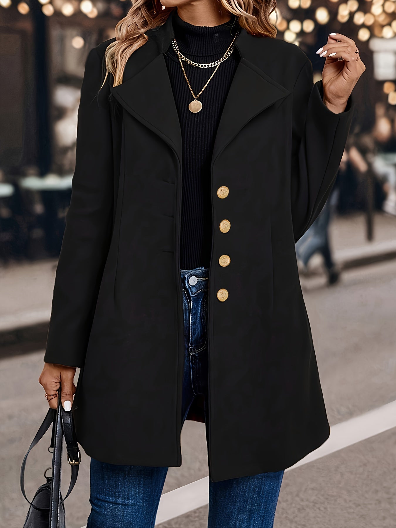 WW | Tunika-Jacke mit Knopfverschluss und Revers
