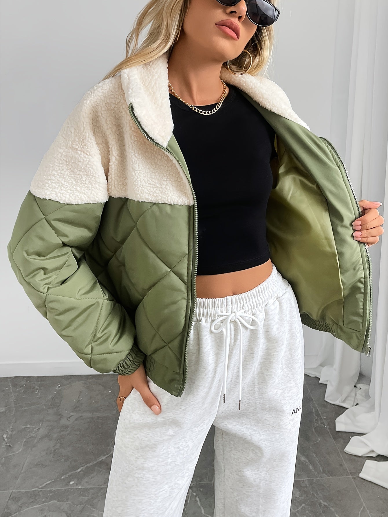 WW | Mid-layer jacket Casual round neck Long sleeves Autumn/winter