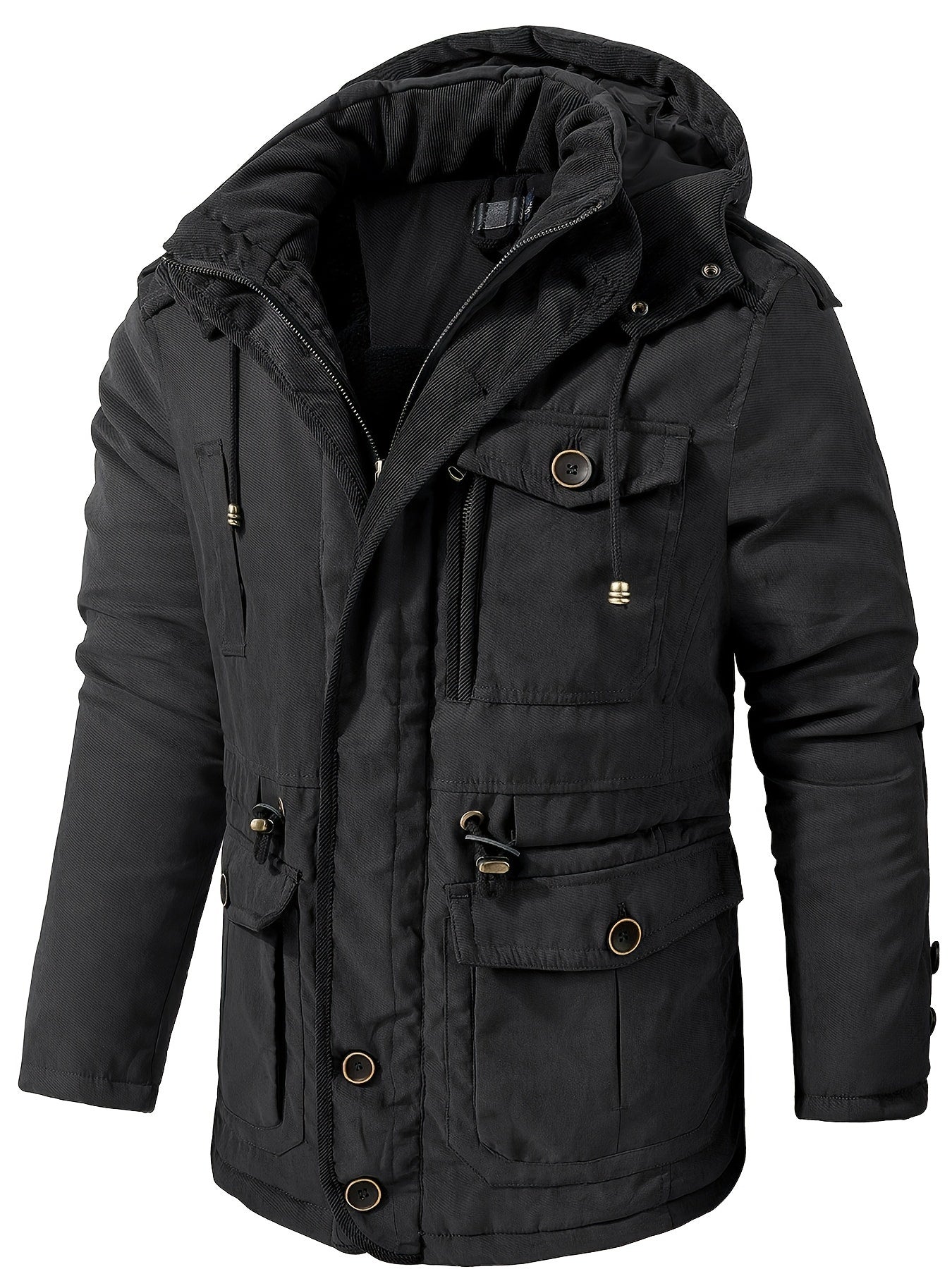 WW | Cotton Casual Cargo Style Winter Jackets with Pockets for Men - Perfect for Outdoor Activities