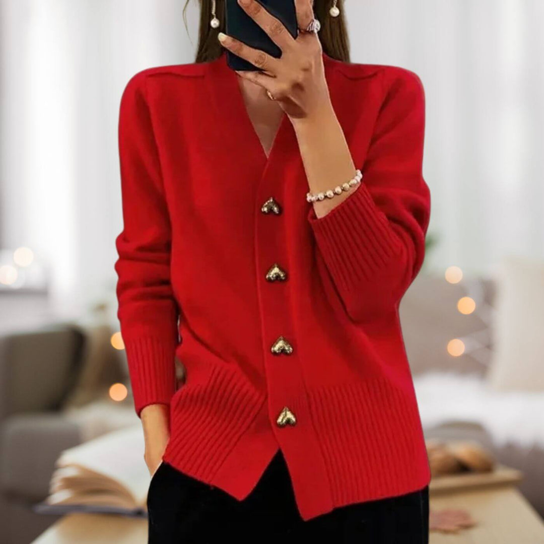 WW | Stylische Strickjacke mit Herzknöpfen