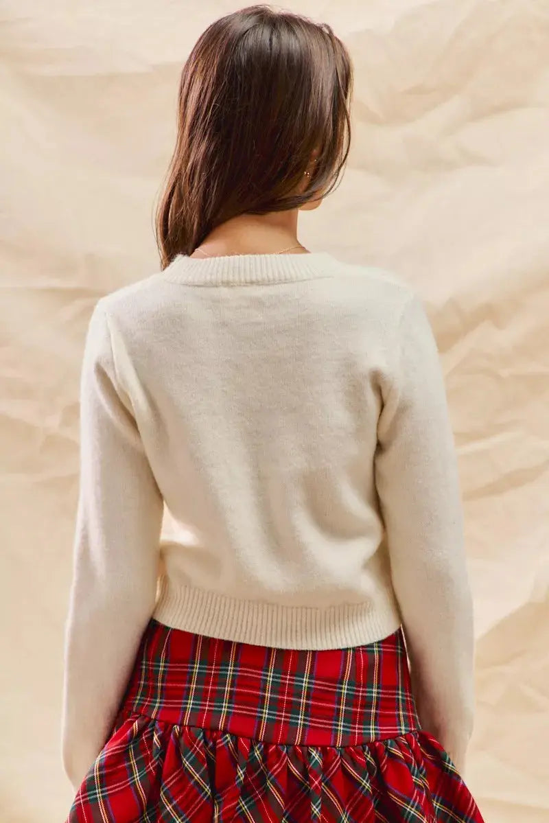 WW | Cozy Christmas Candy Cane Short Sweater