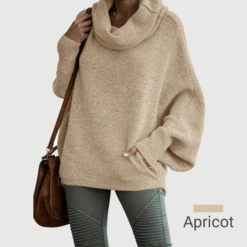 WW | Cozy batwing sweater with waterfall neckline and pockets