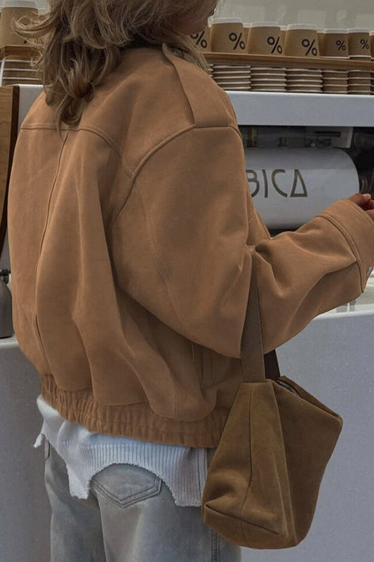 WW | Casual, loose-fitting jacket with zipper and long sleeves