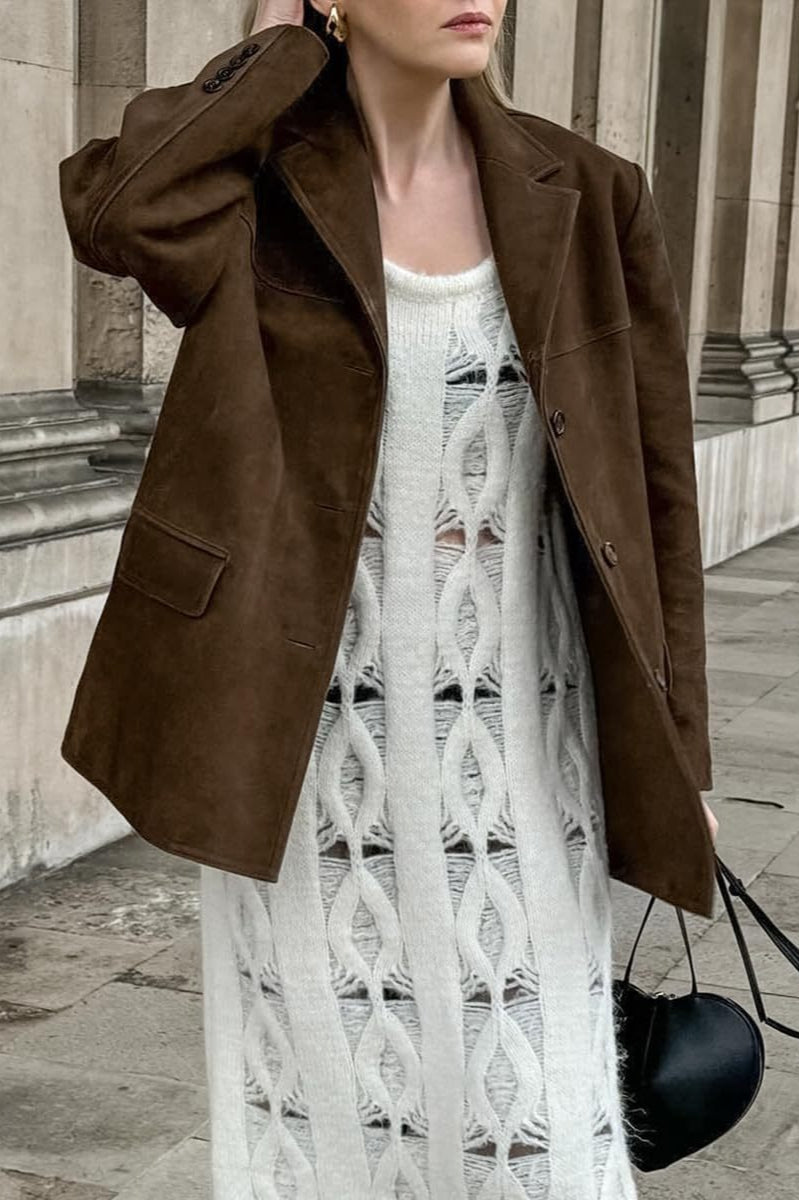WW | Suede-Finish Longline Jacket