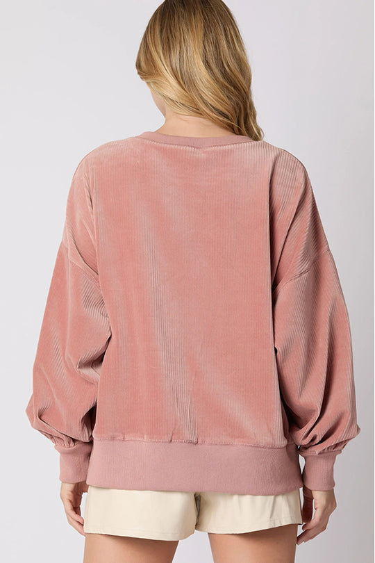 WW | Weihnachts-Pumpkin-Kuchen Pailletten Rundhals lockeres Sweatshirt