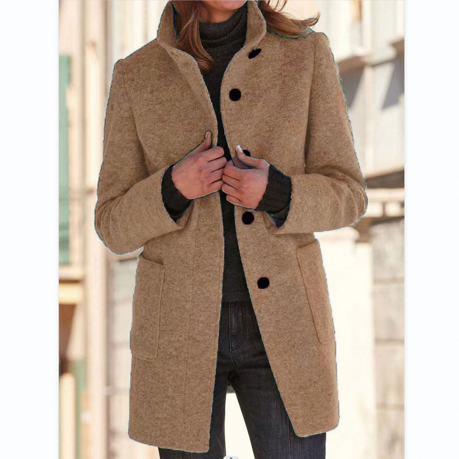 WW | Warmer & winddichter Mantel mit Stehkragen für Damen