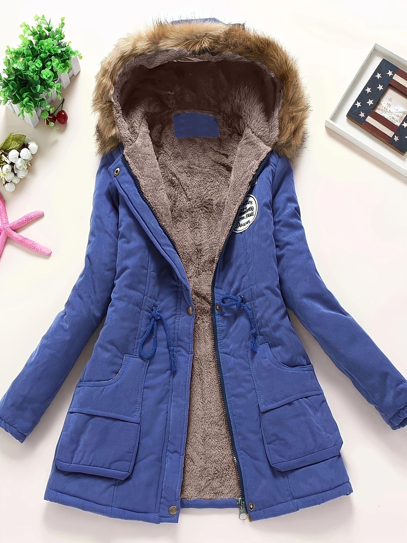 WW | Warm Winter Jacket with Fleece Lining and Hood for Women - Ideal for Autumn/Winter