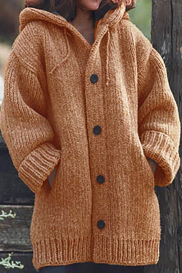 WW | Stylischer und bequemer Khaki-Hoodie-Cardigan