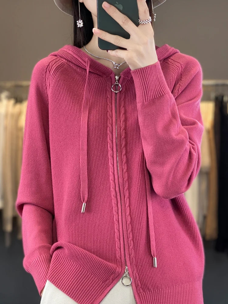 WW | Luxuriöser Kapuzen-Cardigan