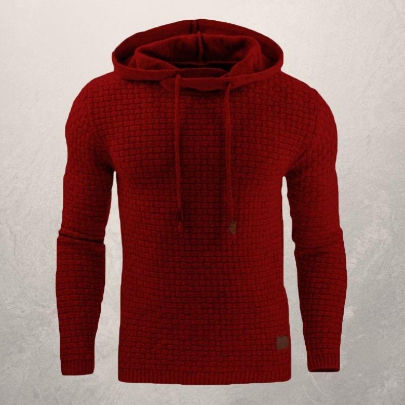 WW | Hooded sweatshirt Slim fit Soft knit Checked pattern Long sleeves