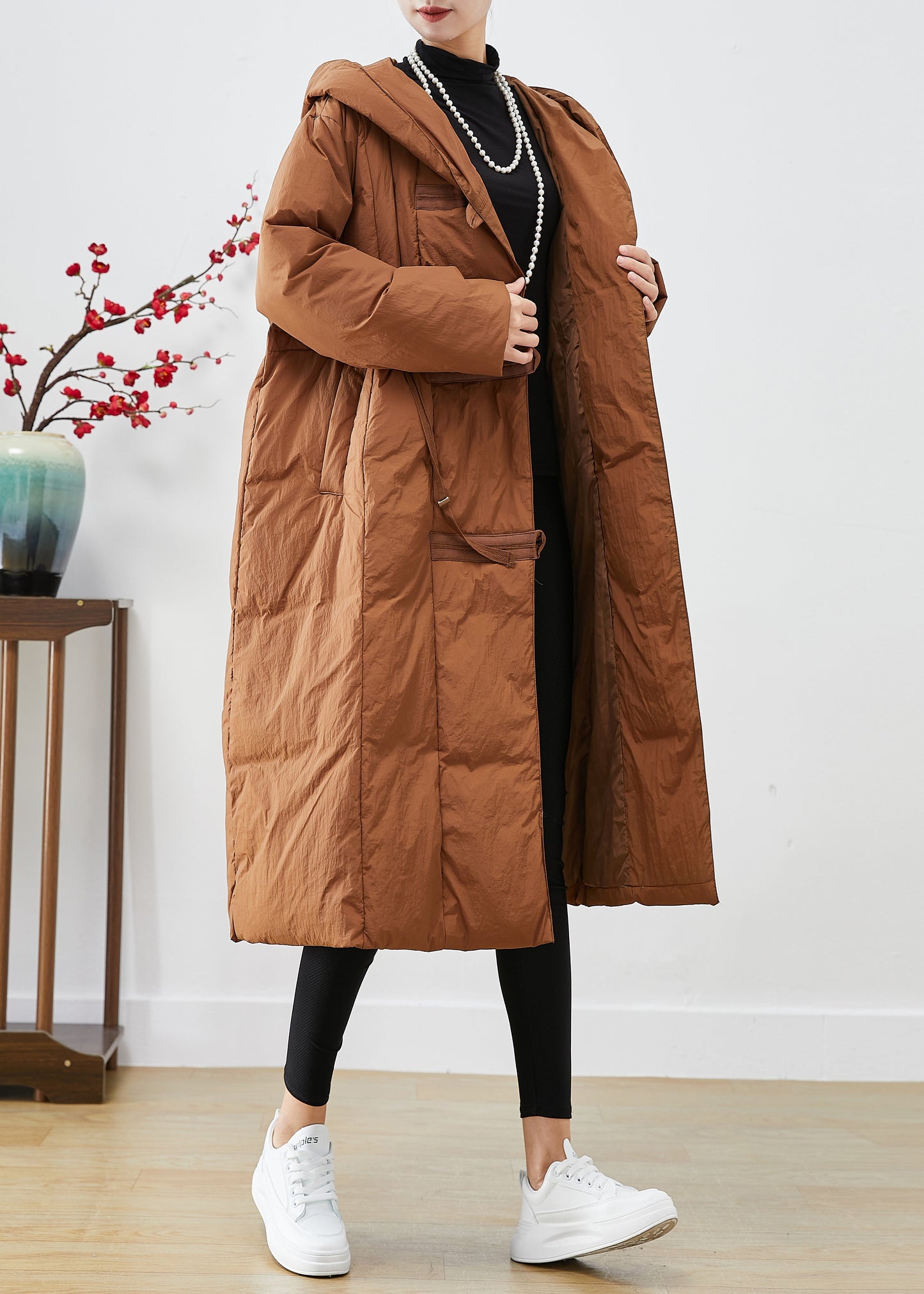 WW | Patchwork Duck Down Puffer Coats Hooded Oversized Winter