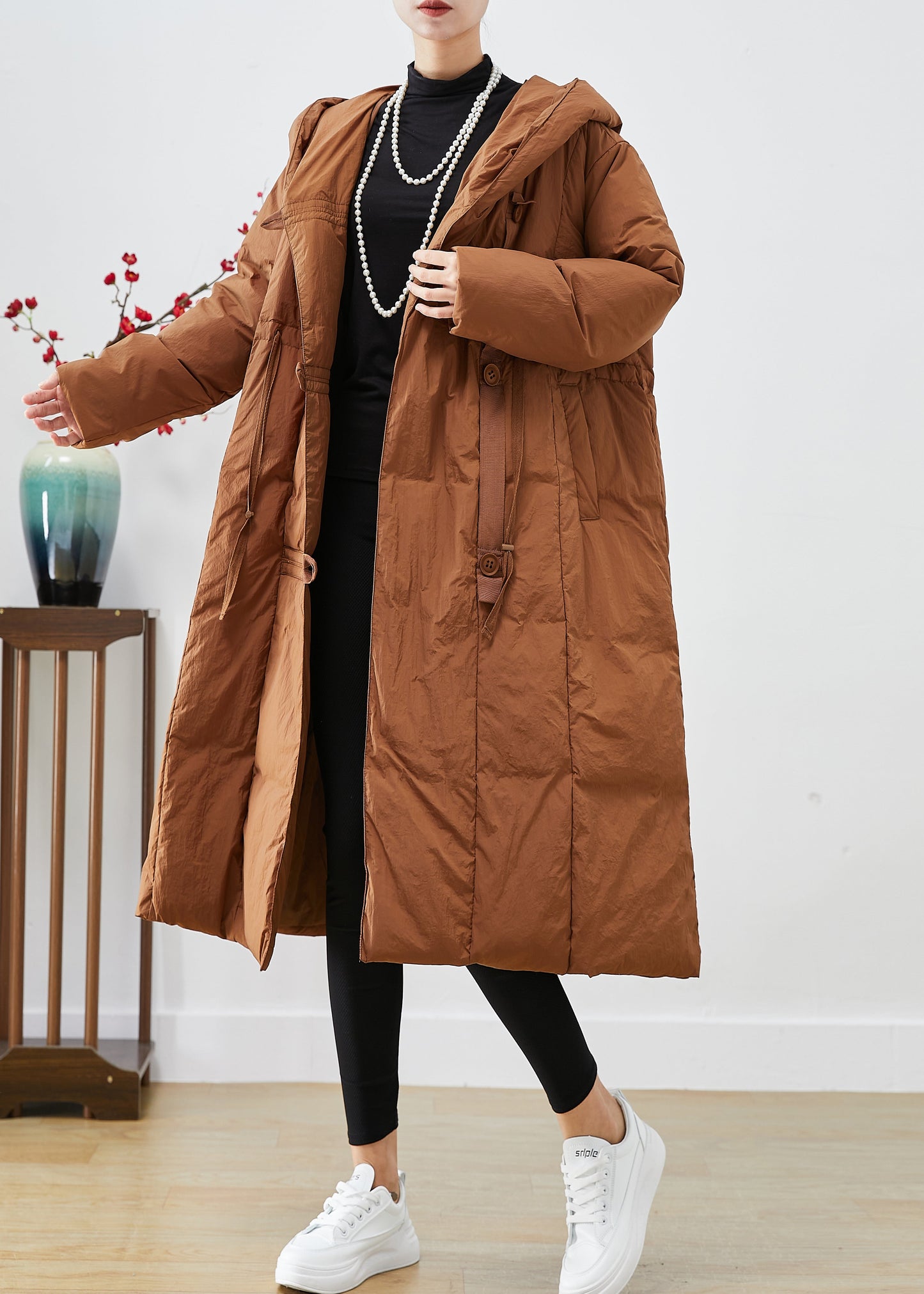 WW | Patchwork Duck Down Puffer Coats Hooded Oversized Winter