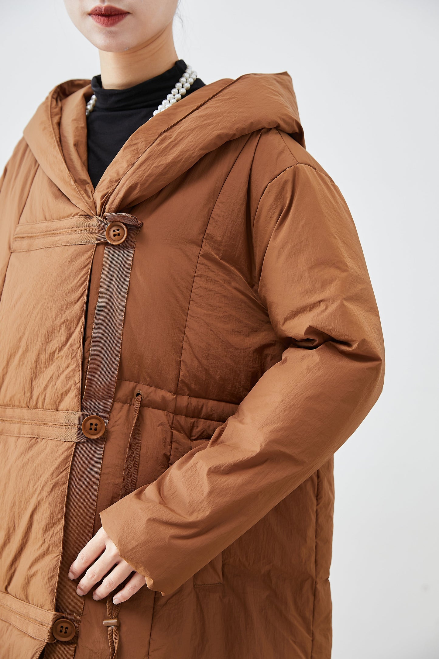WW | Patchwork Duck Down Puffer Coats Hooded Oversized Winter