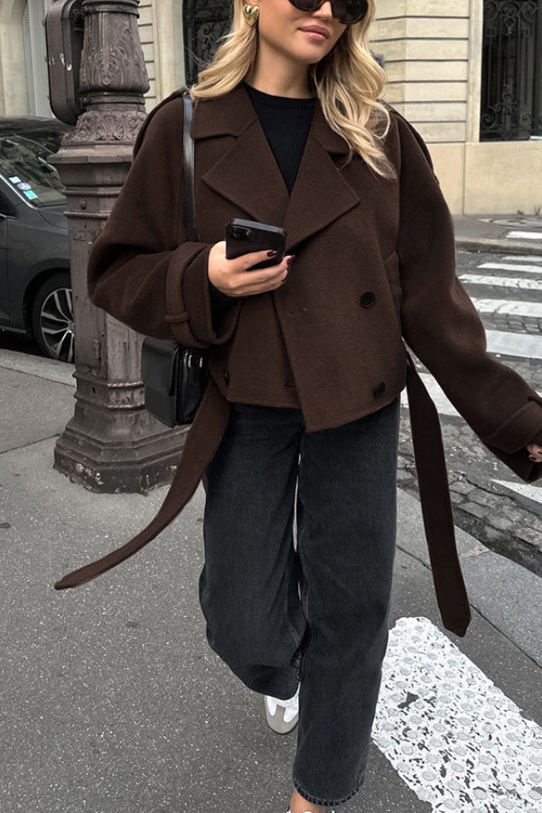 WW | Reversible Temperament Double-Breasted Wool Coat