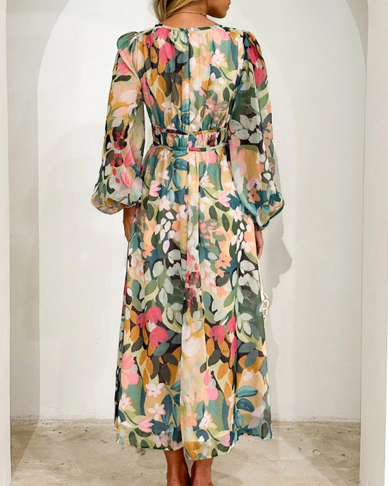 Kiara - Elegant Floral Print Dress