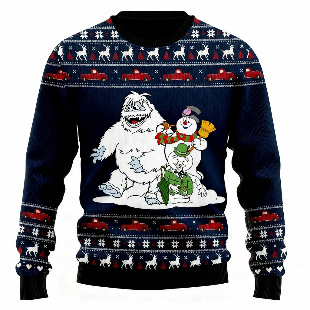 WW | Laut, Stolz & Unübersehbar: Schneemann Druck Hässlicher Weihnachtspullover