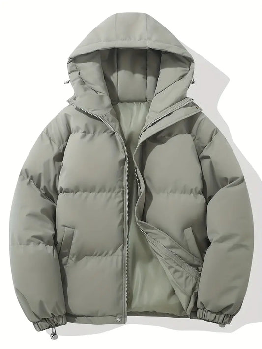 WW | Klassisches Design warme Kapuze hellgraue Jacke
