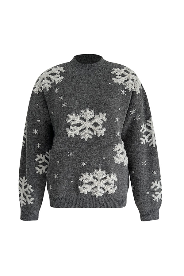 WW | Rollkragen Weihnachtsdruck Strickpullover