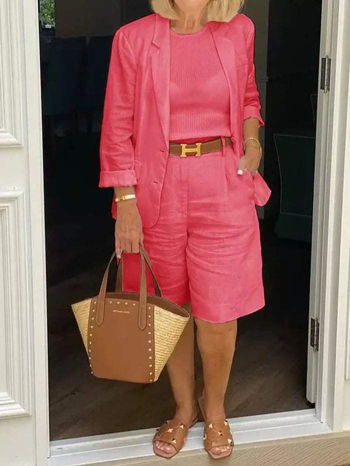 WW | Frauenanzug - Eleganter Blazer und kurze Hose - Mit Stil - Ideal für warme Tage