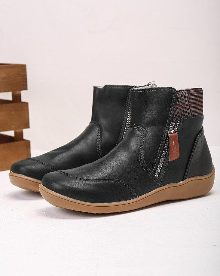 WW | Leder Lässige Flache Stiefeletten für Damen - Perfekt für den Alltag