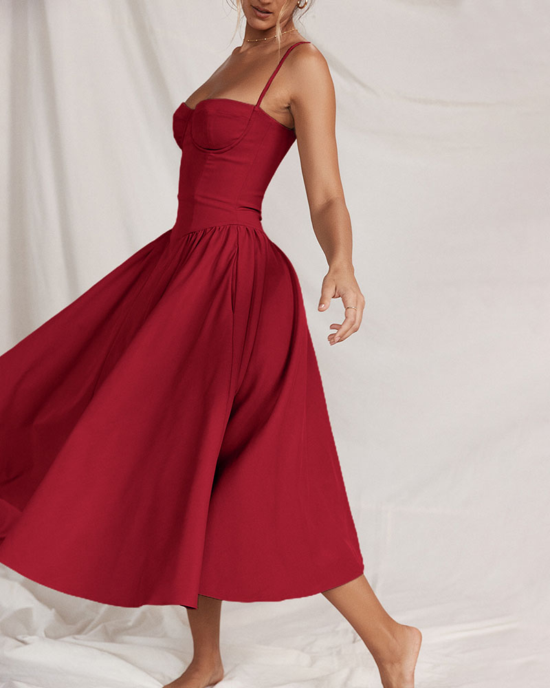 Queralt – Camisole dress with a fitted waist