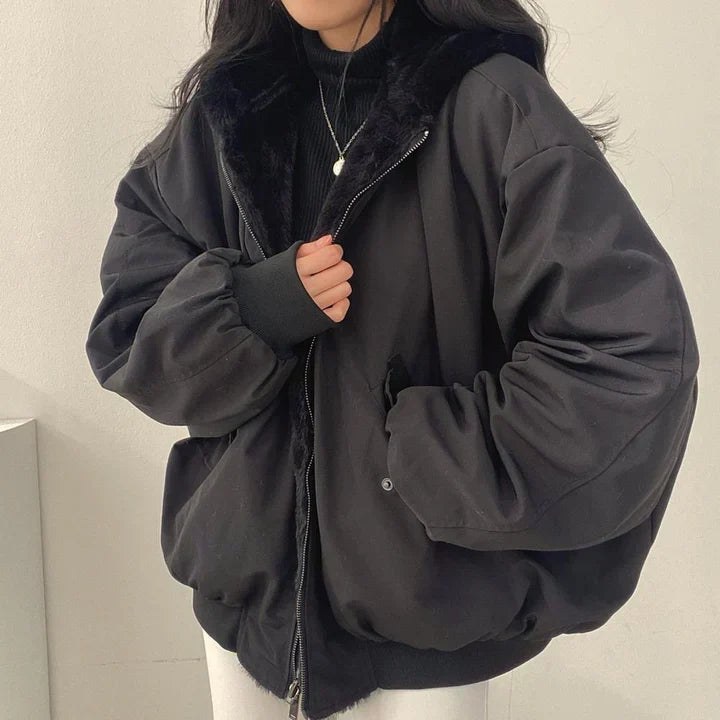 WW | Dicke parka-kapuzenjacke mit reibverschluss