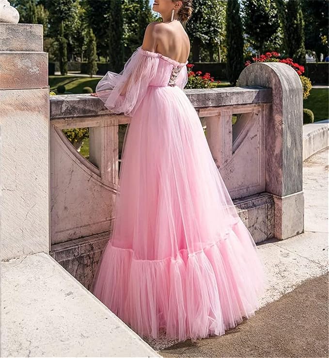 WW | Elegantes Formelles Einfarbiges Patchwork Off-Shoulder Abendkleid Kleider - 3 Farben