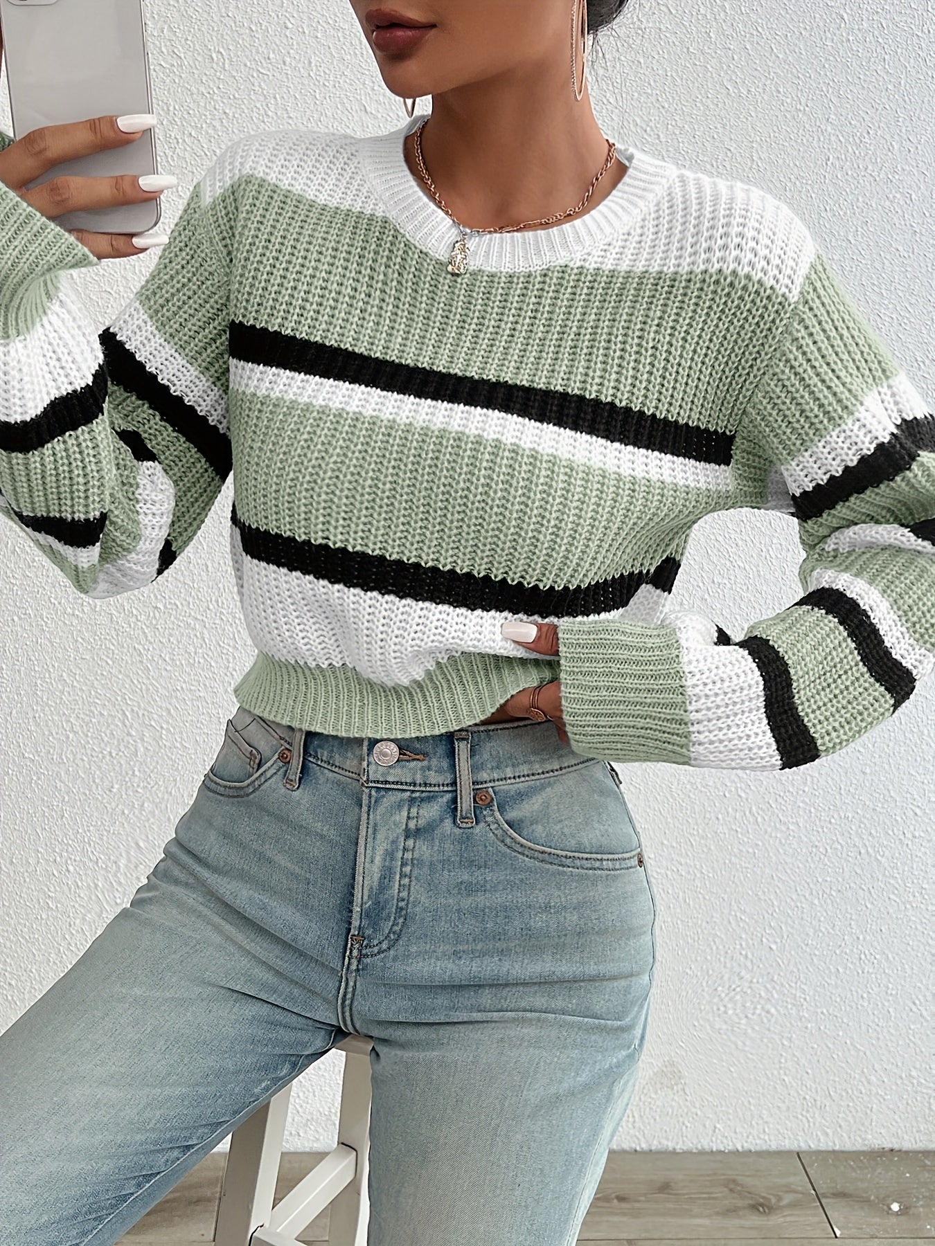 WW | Strickpullover mit Fallenden Schultern Trendy und Bequem