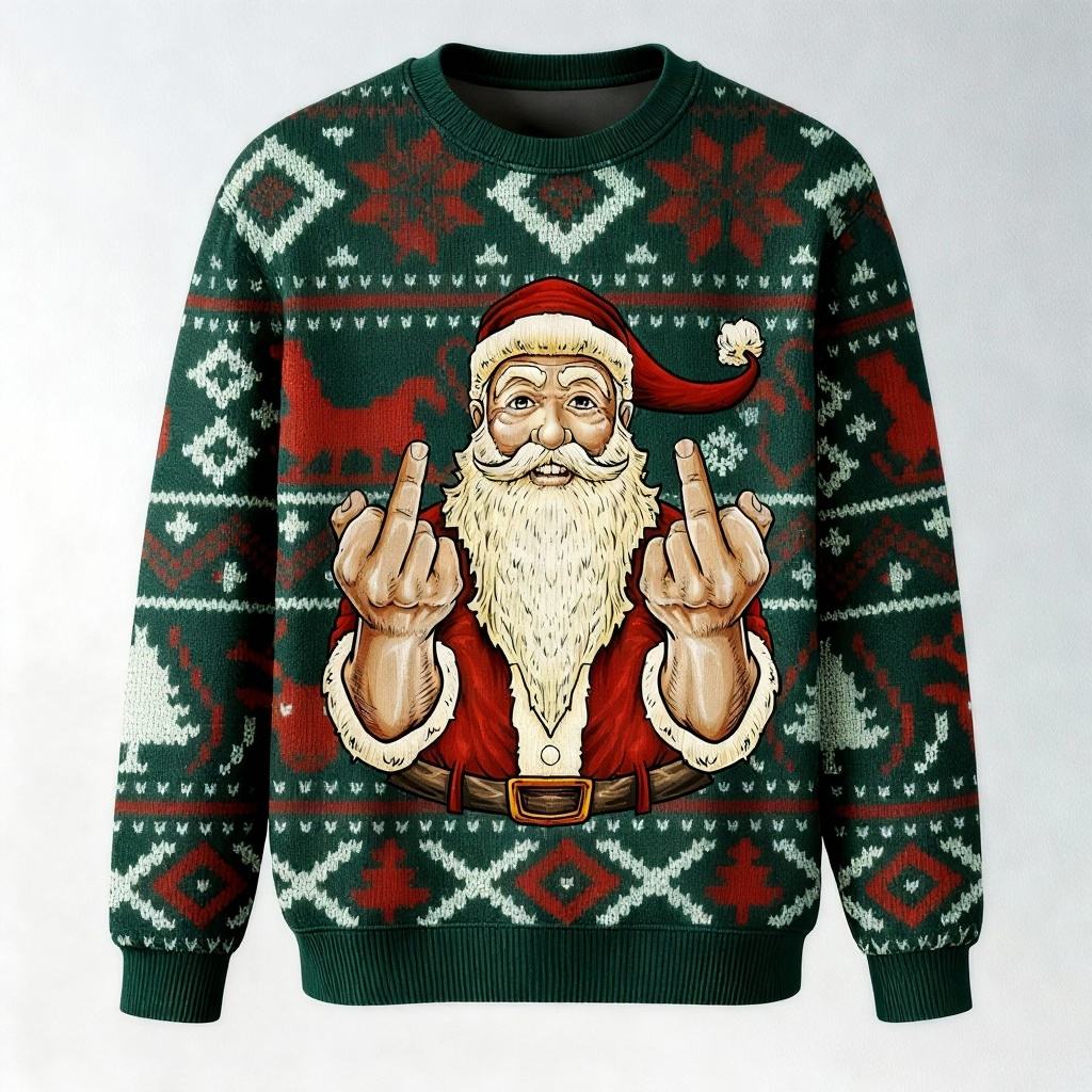 WW | Weichester Unisex Lustiger Weihnachtsmann Weihnachts-Pullover - Hässlicher Feiertags-Party-Jumper