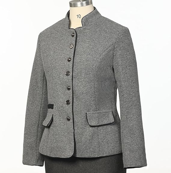 Solé Elegant Short Jacket with Pockets - Grey