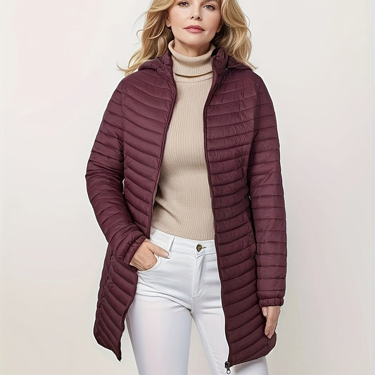 WW | Lässige gepolsterte Jacke mit Kapuze und Frontreißverschluss