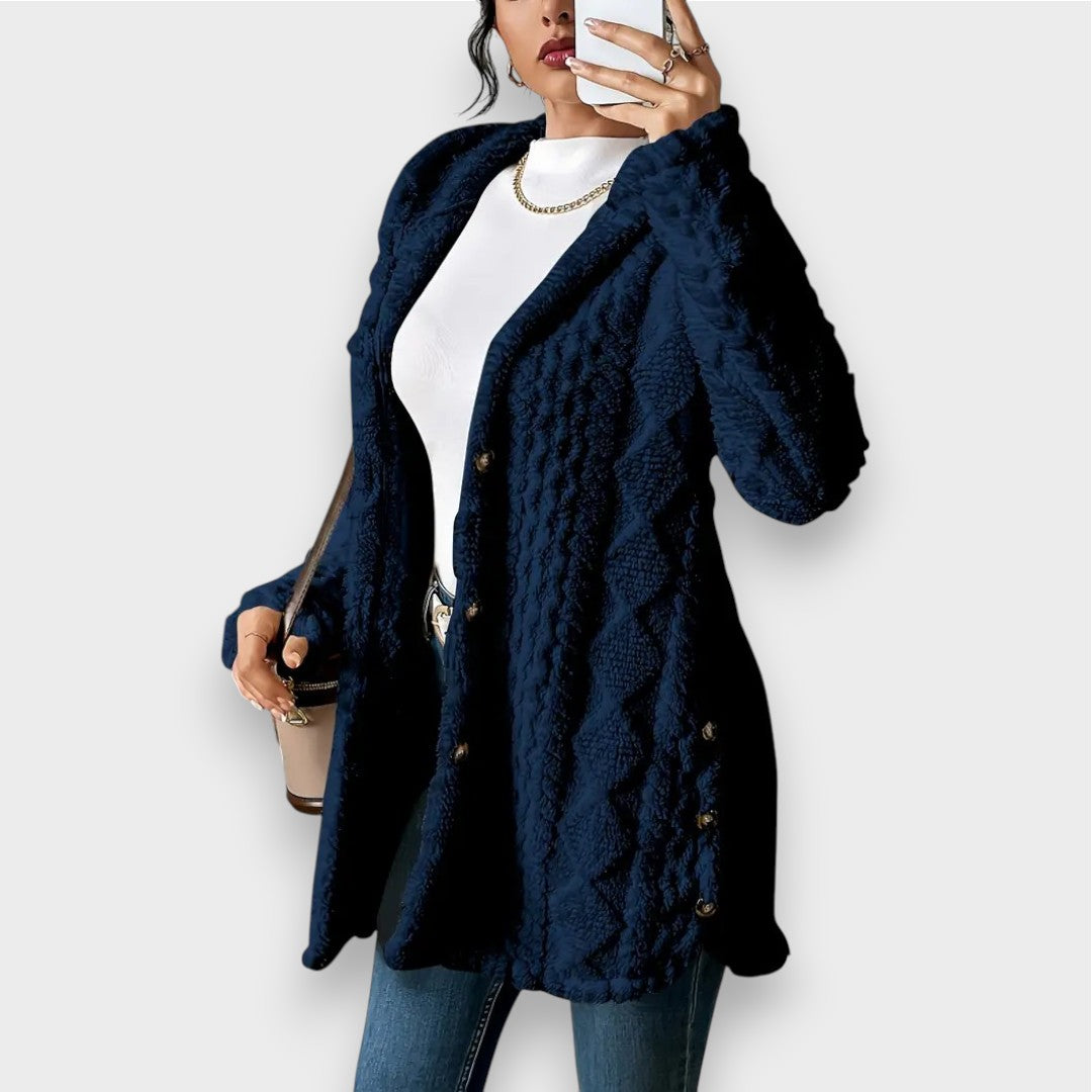 WW | Cozy plush hooded cardigan sweater