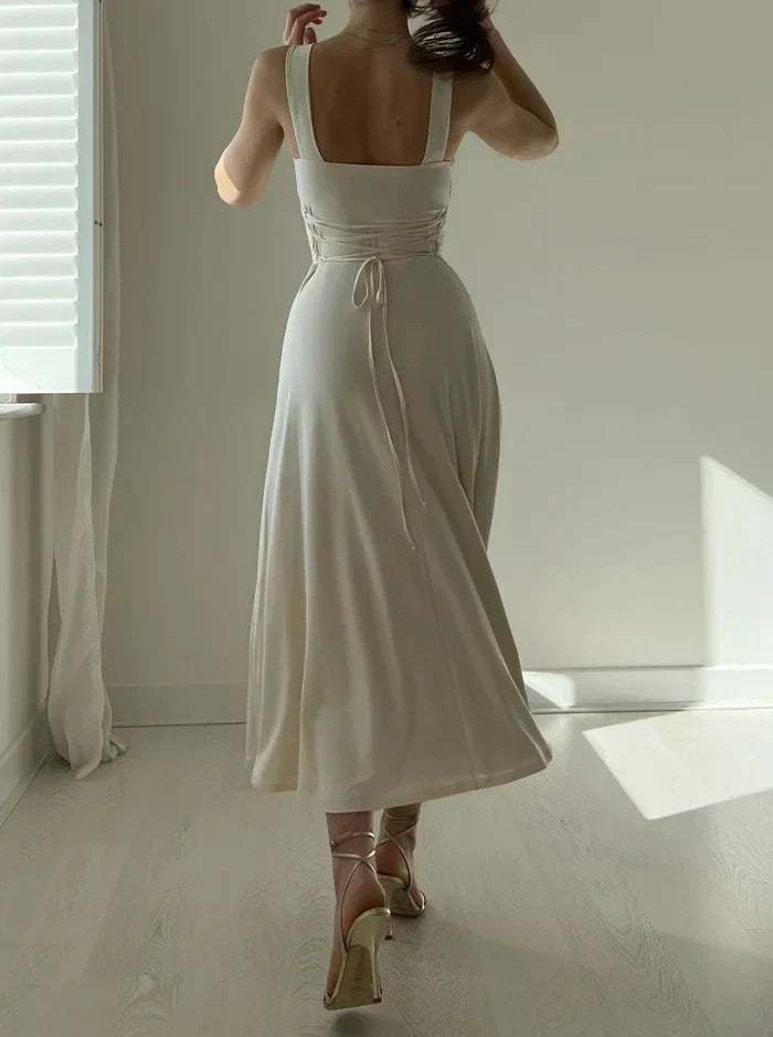 WW - Elegantes ärmelloses A-Linien-Midikleid – Zeitloser Chic | Fit-and-Flare Midikleid – Perfekt für jeden Anlass