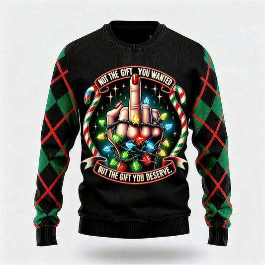 WW | Lustiges Mustermotiv - Maximalistischer Weihnachtsdruck Hässlicher Pullover