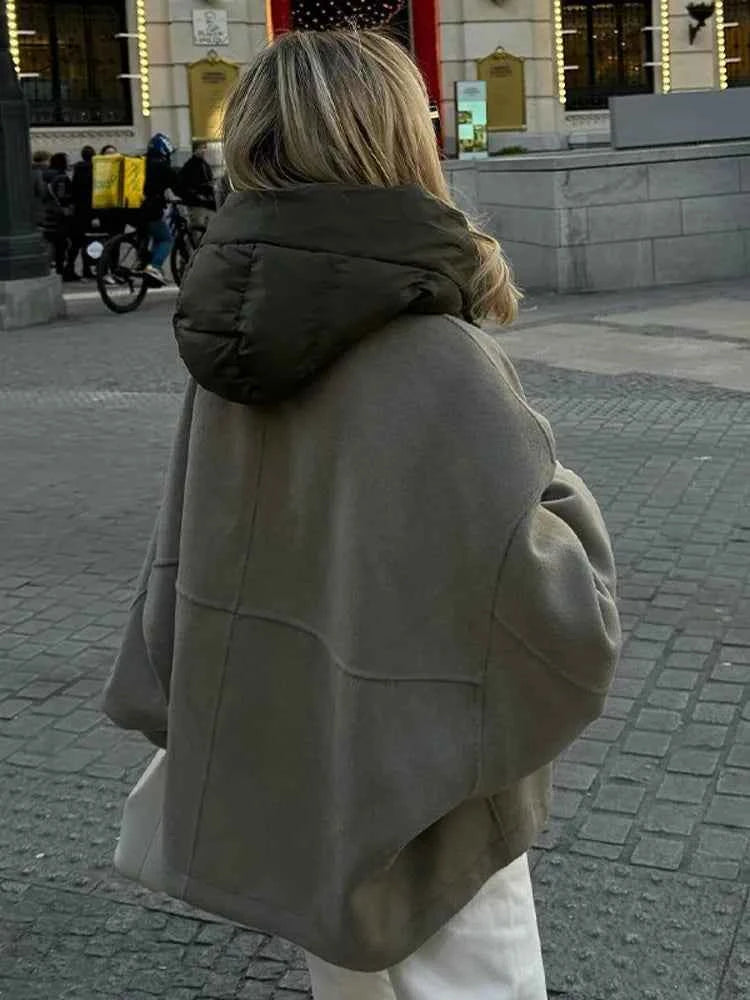 WW | Cozy oversized quilted hooded jacket