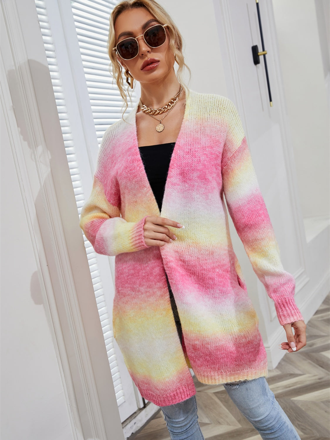 WW | Engel Flügel Vollgröße Gradient Offene Vorderseite Cardigan