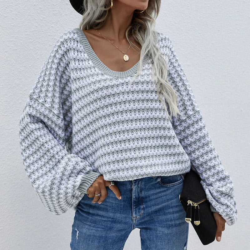 WW | Gestreifter Strickpullover mit Lässigem Look