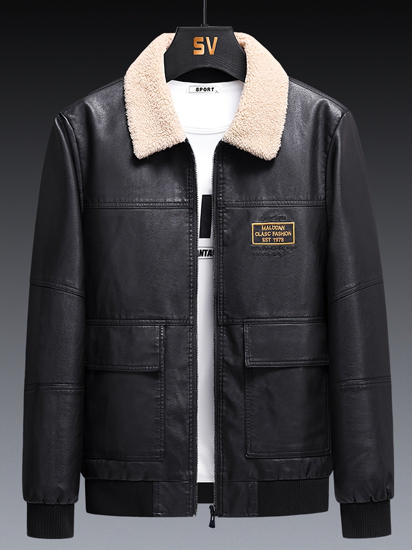 WW | Fleece PU Leather Winter Jacket For Men - Perfect for Outdoor Activities