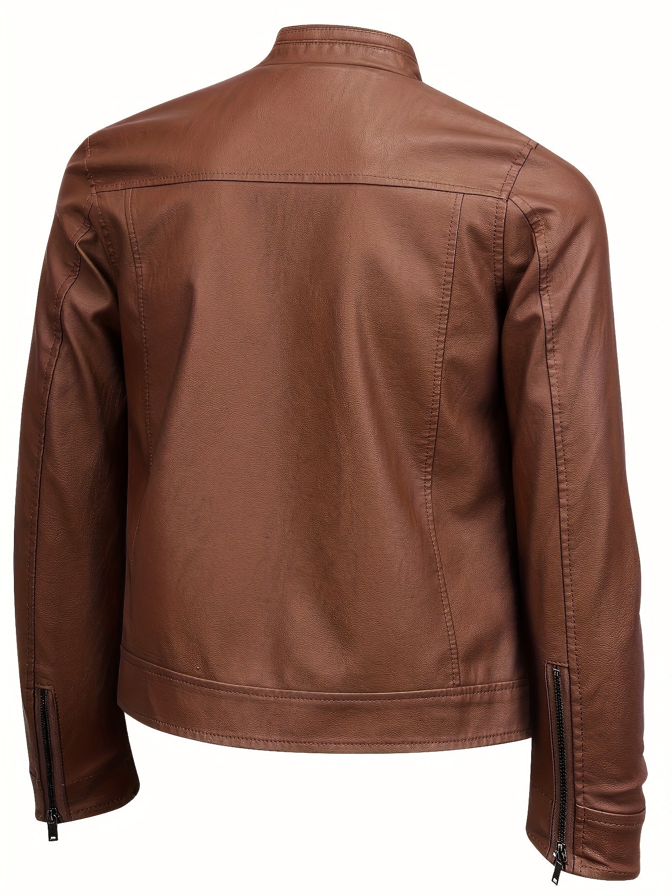 WW | Lederjacke mit Stehkragen und Reißverschlussärmeln