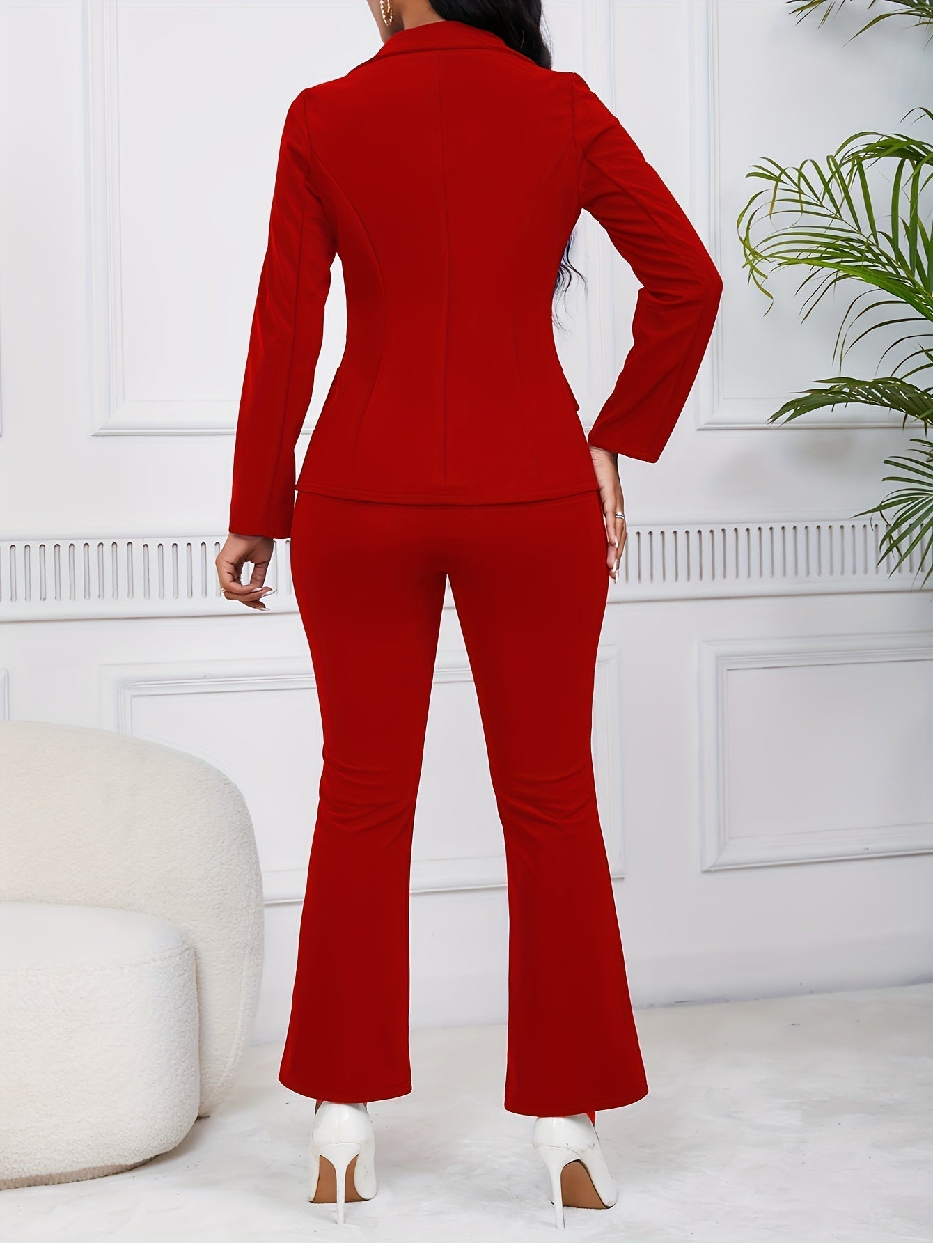 WW | Damen Hosenanzug - Business Blazer mit Schlaghose im modernen Zweiteiler-Design