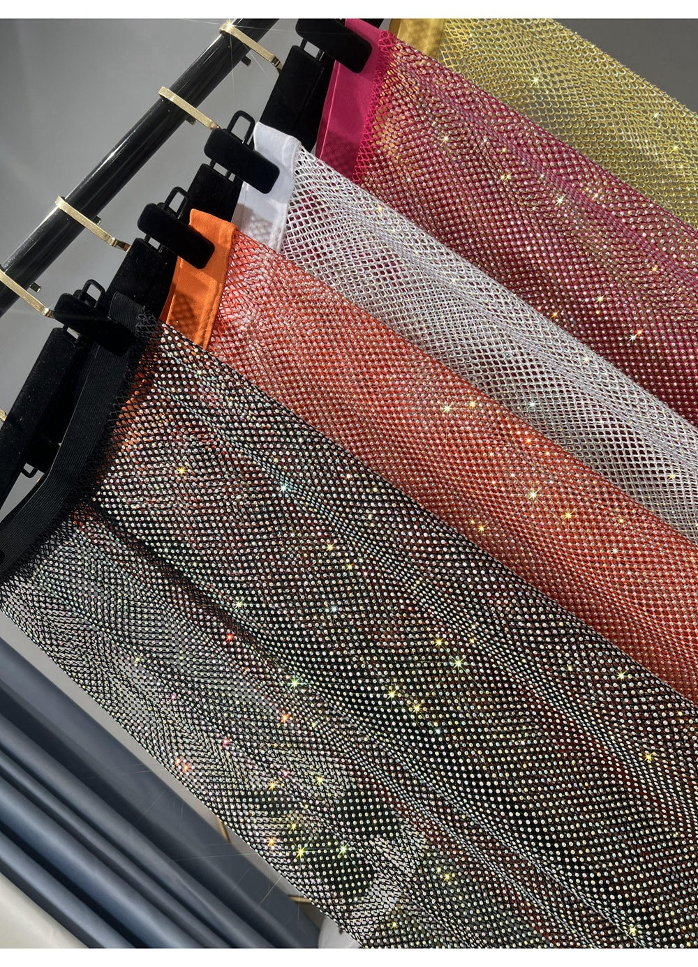 WW | Rhinestone Gerade Netz Weite Bein Slim Fit Schmeichelnde Mop Hosen