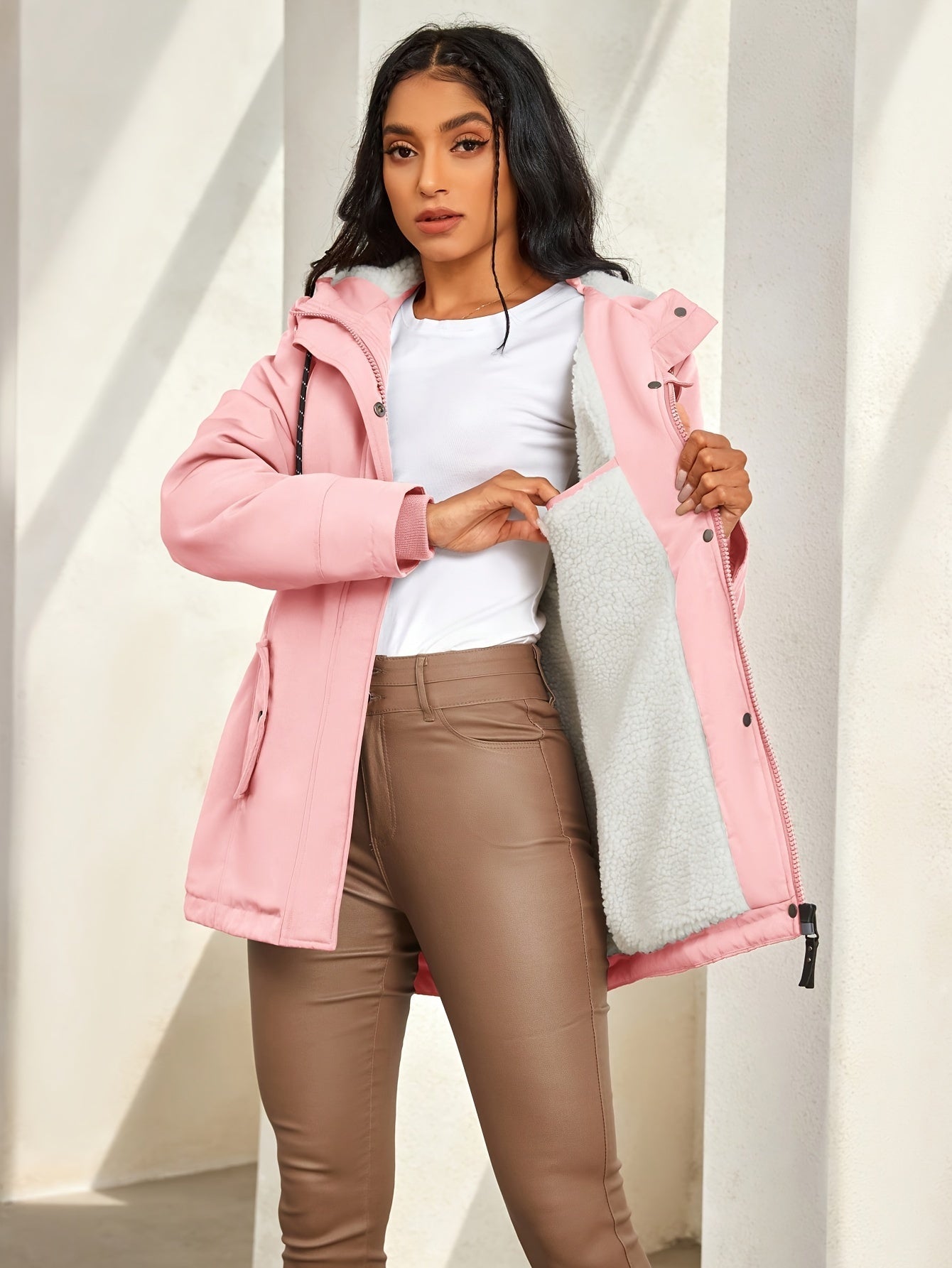 WW | Women's Fleece Parka Winter Jacket with Hood - Perfect for Outdoor Activities