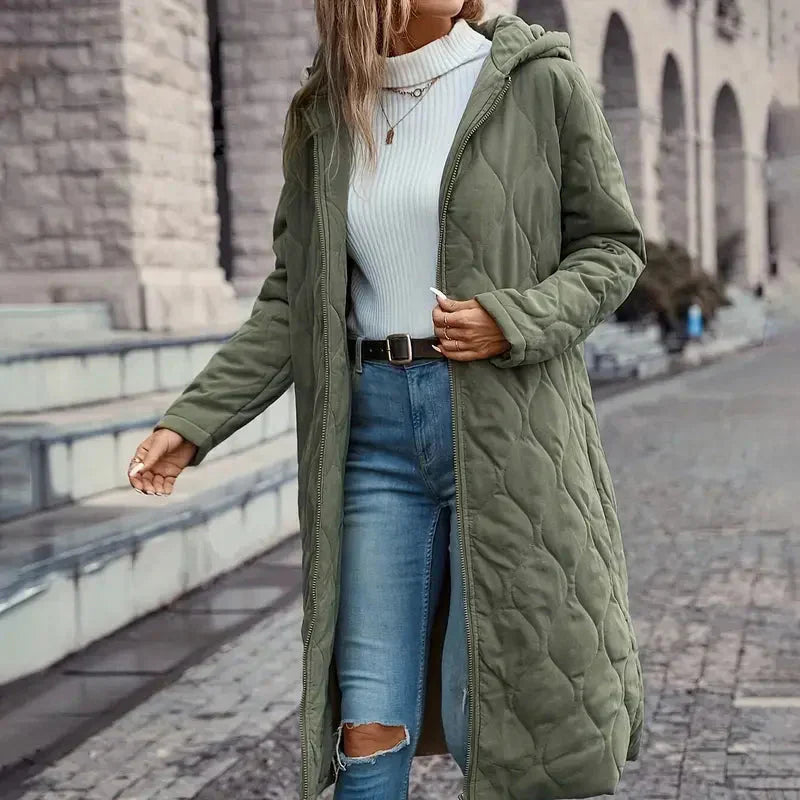 WW | Frauen Gequilt Hoodie Jacke Baumwollmischung